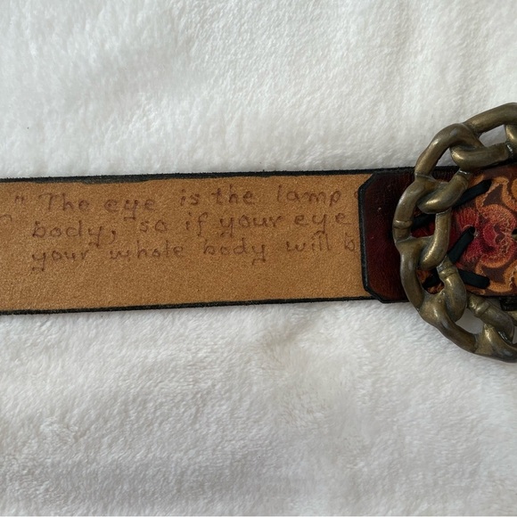 FOX & FLUEVOG 1970s Handmade Leather Belt with Brass Buckle - Picture 8 of 12